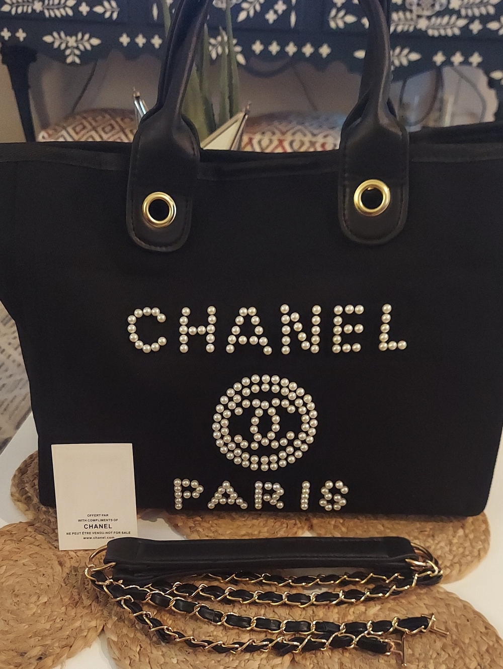 Black Pearl 2 Way Tote Bag Large